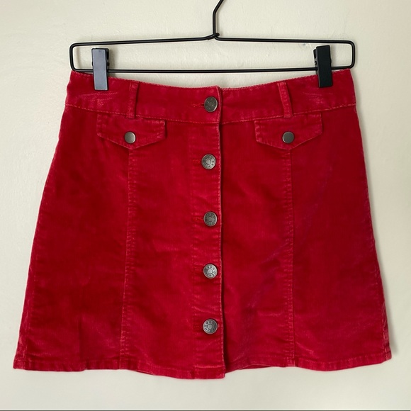 BDG Dresses & Skirts - BDG Red Corduroy Mini Skirt